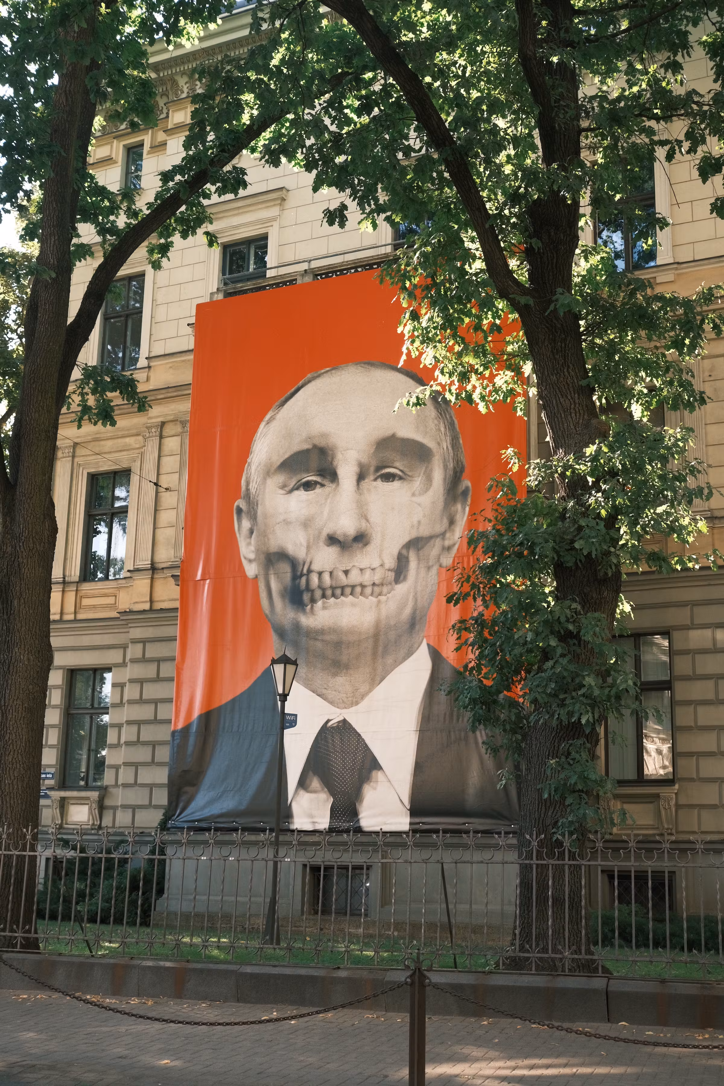 Right in front of the Russian embassy in Riga. 🇺🇦